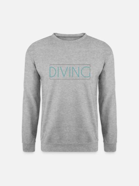 Tauchen Schriftzug - Unisex Pullover - Weißgrau meliert