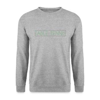 Table tennis lettering - Unisex Sweatshirt - salt & pepper - Front - Alina (178cm) & Michal (187cm)
