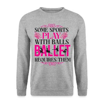 Ballet Dancer Dance Girl Ballerina - Unisex Pullover - Weißgrau meliert - Vorne - Alina (178cm) & Michal (187cm)