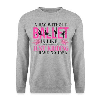 Ballet Dancer Dance Girl Ballerina - Unisex Pullover - Weißgrau meliert - Vorne - Alina (178cm) & Michal (187cm)