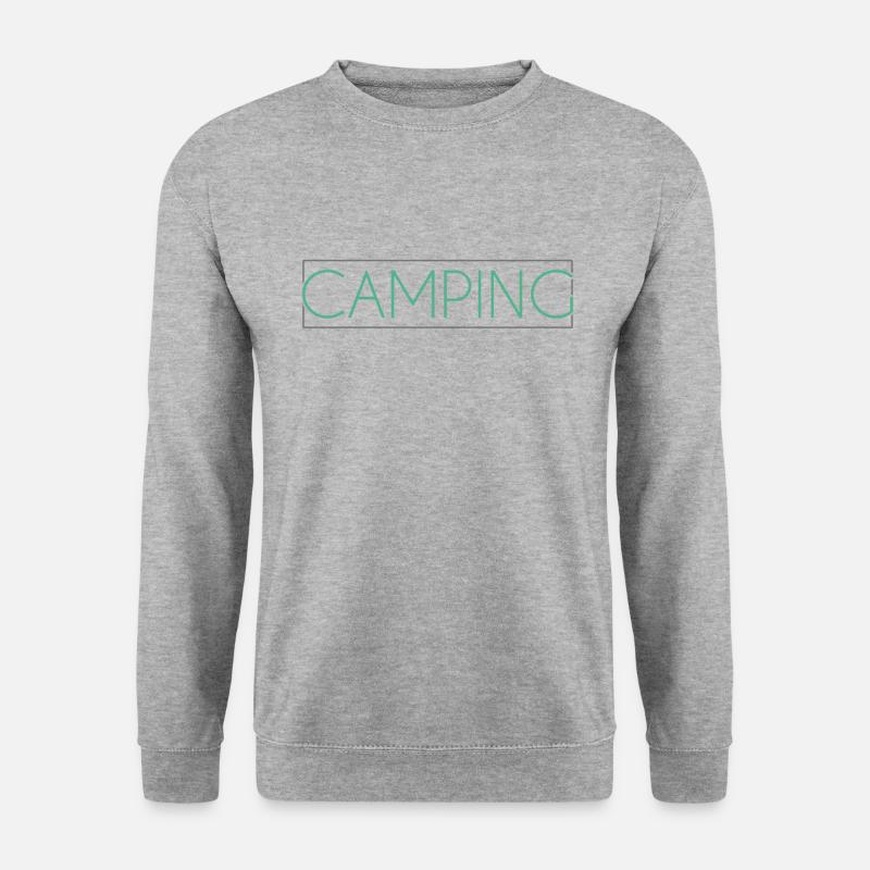 camping Schriftzug - Unisex Pullover - Weißgrau meliert