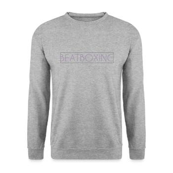 Beatboxing Schriftzug - Unisex Pullover - Weißgrau meliert - Vorne - Alina (178cm) & Michal (187cm)