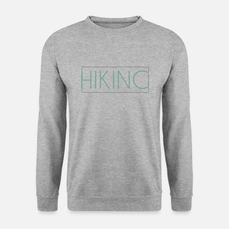 Wandern Schriftzug - Unisex Pullover - Weißgrau meliert