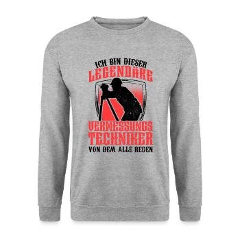 Legendärer Vermessungstechniker Vermesser - Unisex Pullover - Weißgrau meliert - Vorne - Alina (178cm) & Michal (187cm)