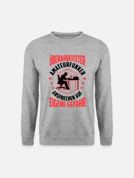 Überarbeiteter Amateurfunker Funkamateur - Unisex Pullover - Weißgrau meliert