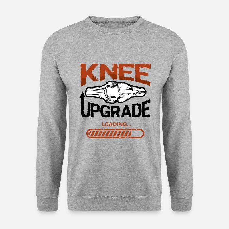 Knee Upgrade - Unisex Pullover - Weißgrau meliert