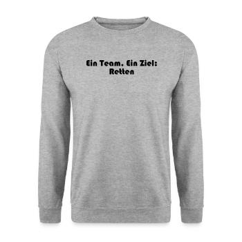 Feuerwehr - Ein Team. Ein Ziel: Retten - Unisex Pullover - Weißgrau meliert - Vorne - Alina (178cm) & Michal (187cm)