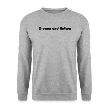 Feuerwehr - Dienen und Retten - Unisex Pullover - Weißgrau meliert - Vorne - Alina (178cm) & Michal (187cm)