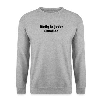 Feuerwehr - Mutig in jeder Situation - Unisex Pullover - Weißgrau meliert - Vorne - Alina (178cm) & Michal (187cm)