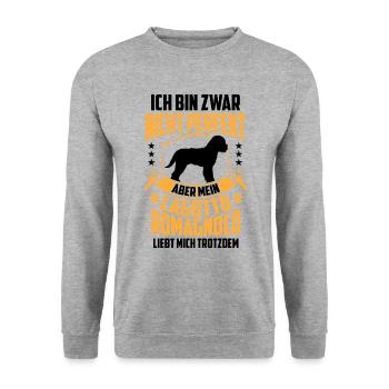 Lagotto Romagnolo loves me water dog - Unisex Sweatshirt - salt & pepper - Front - Alina (178cm) & Michal (187cm)