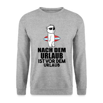 Urlaub - Unisex Pullover - Weißgrau meliert - Vorne - Alina (178cm) & Michal (187cm)