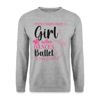 Ballet Danseuse Danse Ballerine - Sweat-shirt Unisexe - gris chiné - Devant - Alina (178cm) & Michal (187cm)