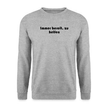 Feuerwehr - Immer bereit, zu helfen - Unisex Pullover - Weißgrau meliert - Vorne - Alina (178cm) & Michal (187cm)