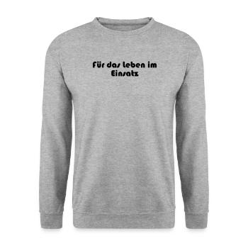 Feuerwehr - Für das Leben im Einsatz - Unisex Pullover - Weißgrau meliert - Vorne - Alina (178cm) & Michal (187cm)