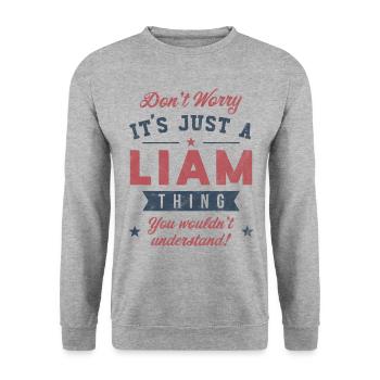 Its a Liam thing - Unisex Sweatshirt - salt & pepper - Front - Alina (178cm) & Michal (187cm)