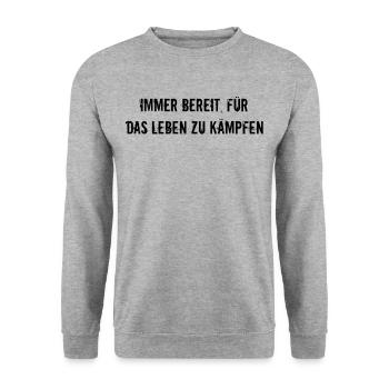 Feuerwehr - Immer bereit, für das Leben zu - Unisex Pullover - Weißgrau meliert - Vorne - Alina (178cm) & Michal (187cm)