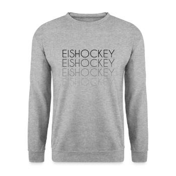 Eishockey Schriftzug - Unisex Pullover - Weißgrau meliert - Vorne - Alina (178cm) & Michal (187cm)