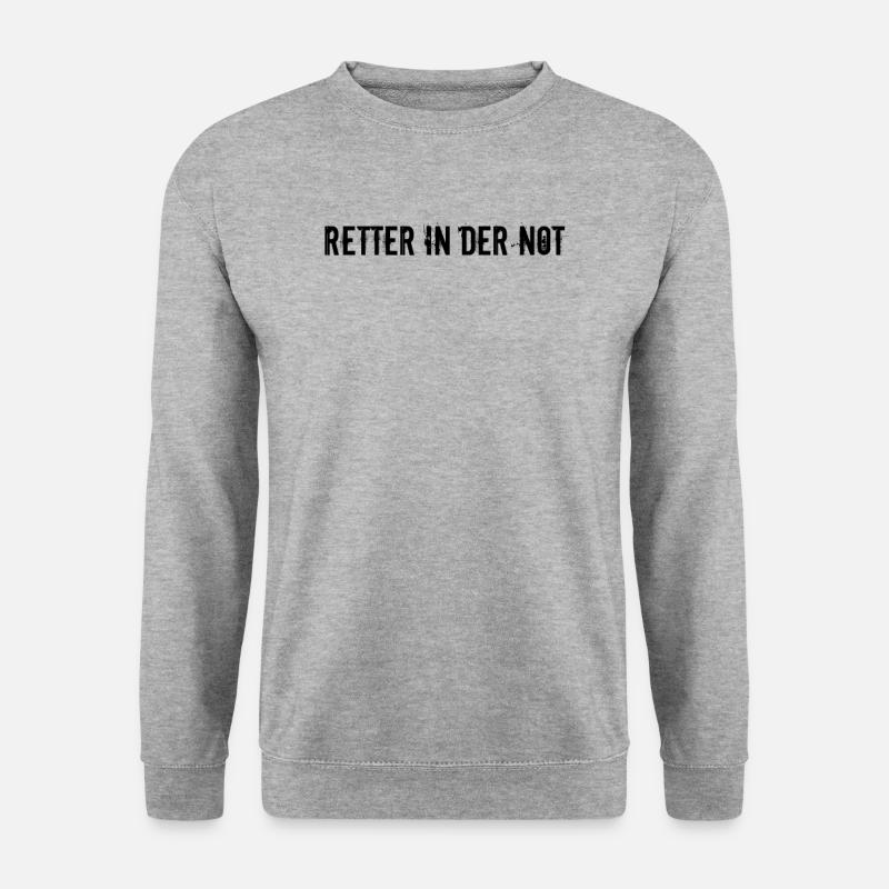 Feuerwehr - Retter in der Not - Unisex Pullover - Weißgrau meliert