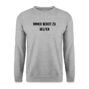 Feuerwehr - Immer bereit zu helfen - Unisex Pullover - Weißgrau meliert - Vorne - Alina (178cm) & Michal (187cm)