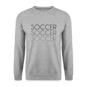 Fußball Schriftzug - Unisex Pullover - Weißgrau meliert - Vorne - Alina (178cm) & Michal (187cm)
