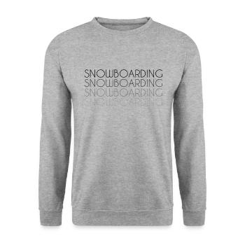 Snowboarding Schriftzug - Unisex Pullover - Weißgrau meliert - Vorne - Alina (178cm) & Michal (187cm)
