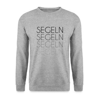 Segeln Schriftzug - Unisex Pullover - Weißgrau meliert - Vorne - Alina (178cm) & Michal (187cm)