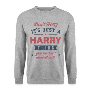 C’est un truc Harry - Sweat-shirt Unisexe - gris chiné - Devant - Alina (178cm) & Michal (187cm)
