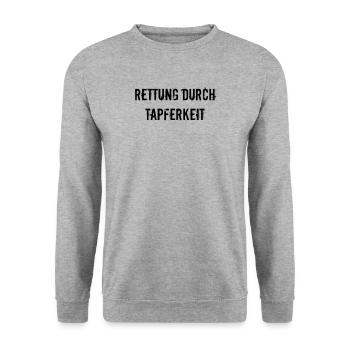 Feuerwehr - Rettung durch Tapferkeit - Unisex Pullover - Weißgrau meliert - Vorne - Alina (178cm) & Michal (187cm)