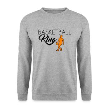 Basketball King - Unisex Pullover - Weißgrau meliert - Vorne - Alina (178cm) & Michal (187cm)