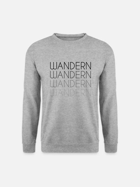 Wandern Schriftzug - Unisex Pullover - Weißgrau meliert