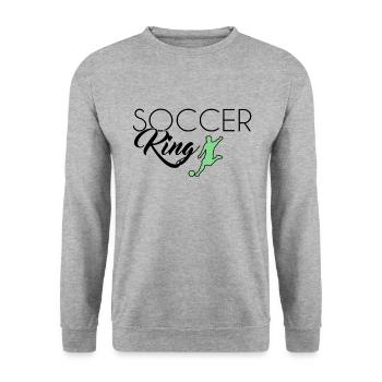 Fußball King - Unisex Pullover - Weißgrau meliert - Vorne - Alina (178cm) & Michal (187cm)