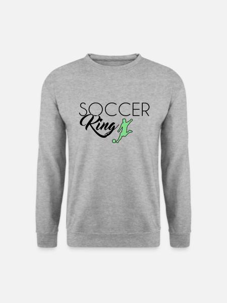 Fußball King - Unisex Pullover - Weißgrau meliert