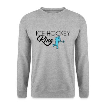 Eishockey King - Unisex Pullover - Weißgrau meliert - Vorne - Alina (178cm) & Michal (187cm)