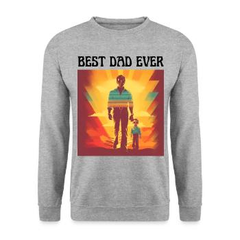 Geschenk Vater Geburtstag Geschenke - Unisex Pullover - Weißgrau meliert - Vorne - Alina (178cm) & Michal (187cm)