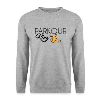 Roi Parkour - Sweat-shirt Unisexe - gris chiné - Devant - Alina (178cm) & Michal (187cm)