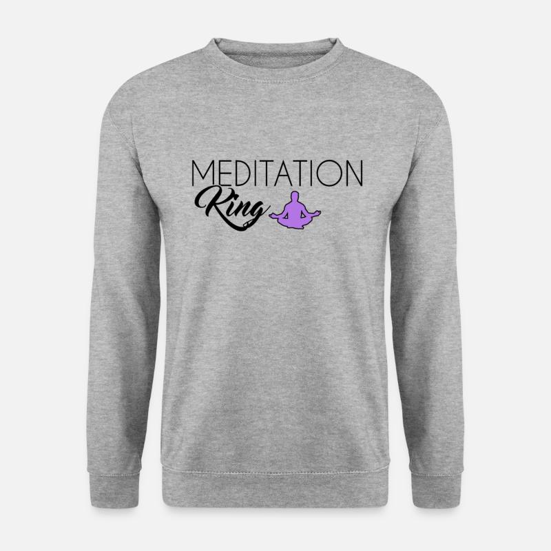 Meditation King - Unisex Pullover - Weißgrau meliert