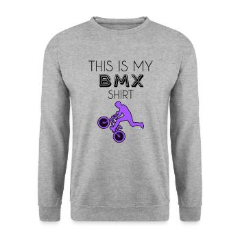 BMX Shirt - Unisex Sweatshirt - salt & pepper - Front - Alina (178cm) & Michal (187cm)