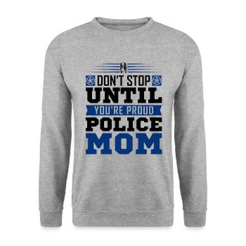 Polizei Polizist Polizeibeamte - Unisex Pullover - Weißgrau meliert - Vorne - Alina (178cm) & Michal (187cm)