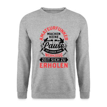 Les radioamateurs ne prennent pas de pause Radioamateur - Sweat-shirt Unisexe - gris chiné - Devant - Alina (178cm) & Michal (187cm)