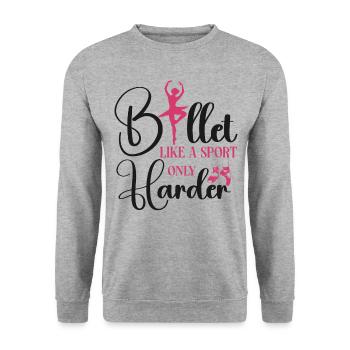 Ballet Dancer Dance Girl Ballerina - Unisex Pullover - Weißgrau meliert - Vorne - Alina (178cm) & Michal (187cm)
