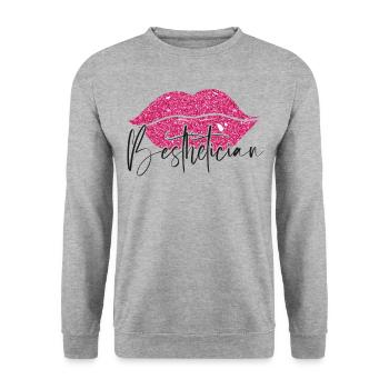 Cute Licensed Esthetician Skincare - Unisex Pullover - Weißgrau meliert - Vorne - Alina (178cm) & Michal (187cm)