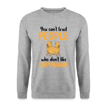 Capybara ne fait pas confiance à l’Amérique du Sud Capybara - Sweat-shirt Unisexe - gris chiné - Devant - Alina (178cm) & Michal (187cm)