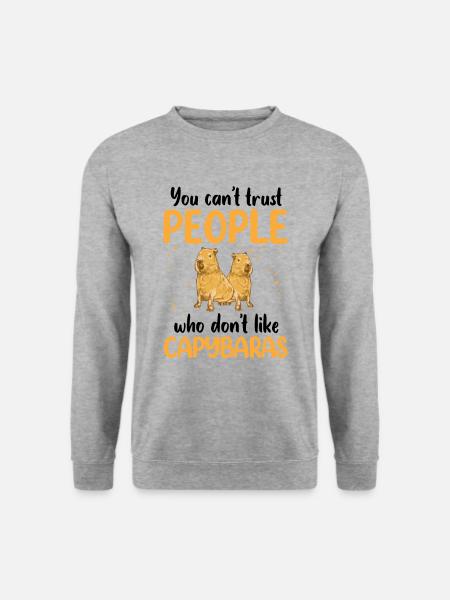 Capybara nicht vertrauen Südamerika Wasserschwein - Unisex Pullover - Weißgrau meliert