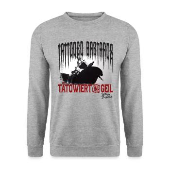 tattooed bastard ink tattoomaschine tattoo maori - Unisex Pullover - Weißgrau meliert - Vorne - Alina (178cm) & Michal (187cm)