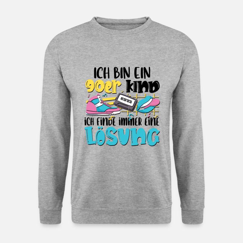 Ich bin ein 90er Kind - Unisex Pullover - Weißgrau meliert