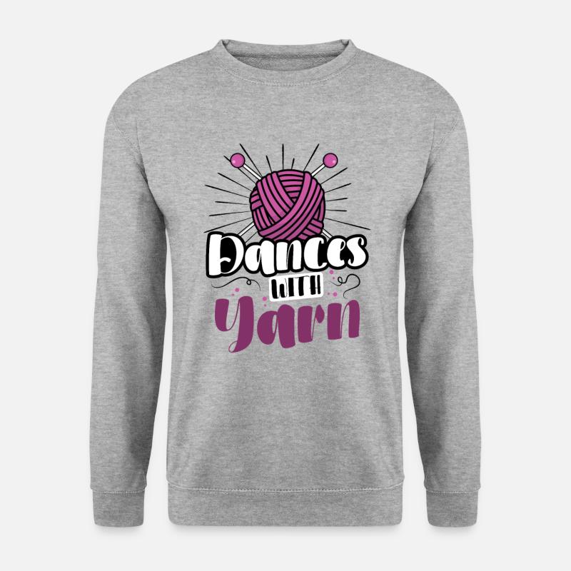 Dances with yarn - Unisex Pullover - Weißgrau meliert