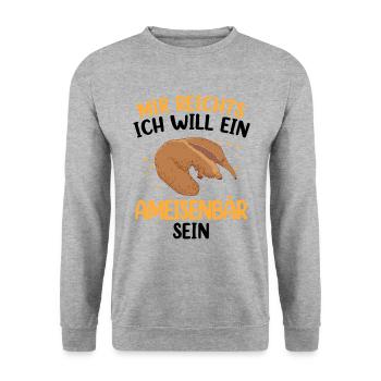 Ich will ein Ameisenbär sein Ameisenfresser - Unisex Pullover - Weißgrau meliert - Vorne - Alina (178cm) & Michal (187cm)