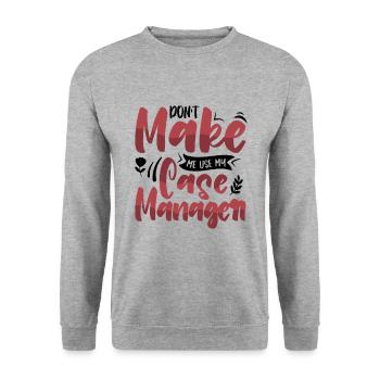 Birth Worker - Unisex Pullover - Weißgrau meliert - Vorne - Alina (178cm) & Michal (187cm)