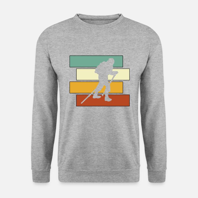 Bergsteigen Retro - Unisex Pullover - Weißgrau meliert