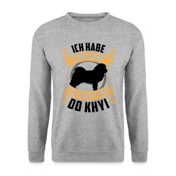 Ich habe einen Do Khyi Tibetmastiff Tibetdogge - Unisex Pullover - Weißgrau meliert - Vorne - Alina (178cm) & Michal (187cm)